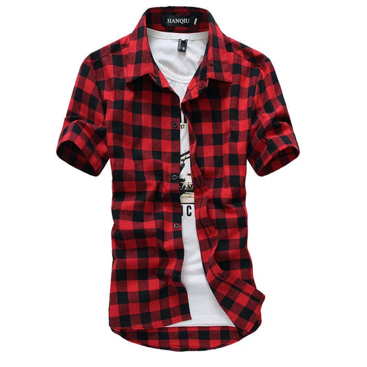 Red and Black Checkered Men's Shirt