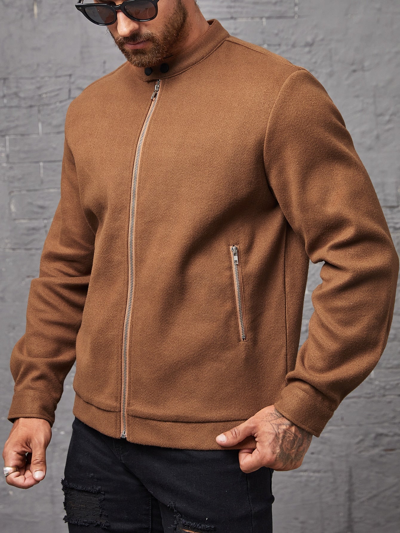 Men's Casual Zipper Coat - Loose Fit Jacket