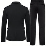 Manfinity Elegance Collection: Black Blazer & Pant Set Men Suits DAPPER & CO.   