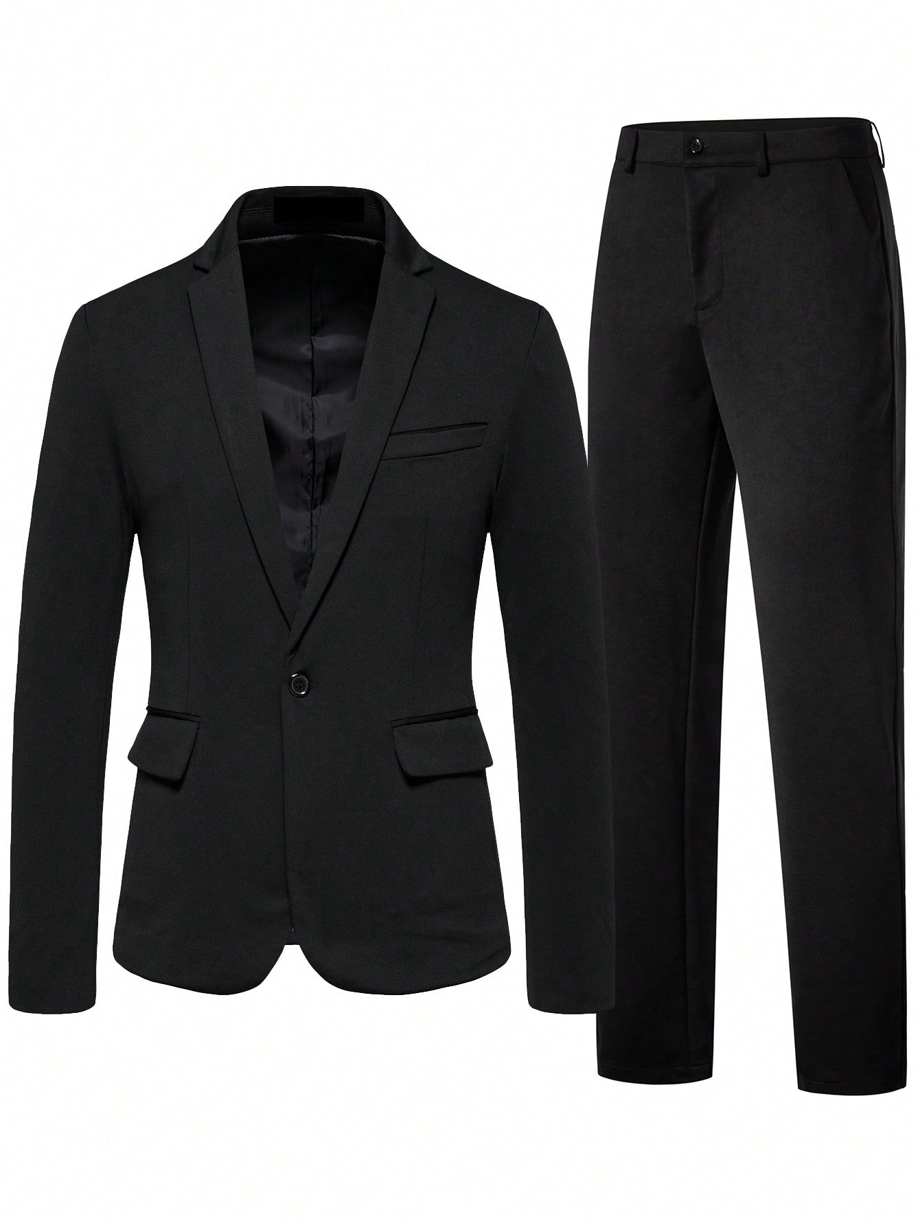 Manfinity Elegance Collection: Black Blazer & Pant Set Men Suits DAPPER & CO.   