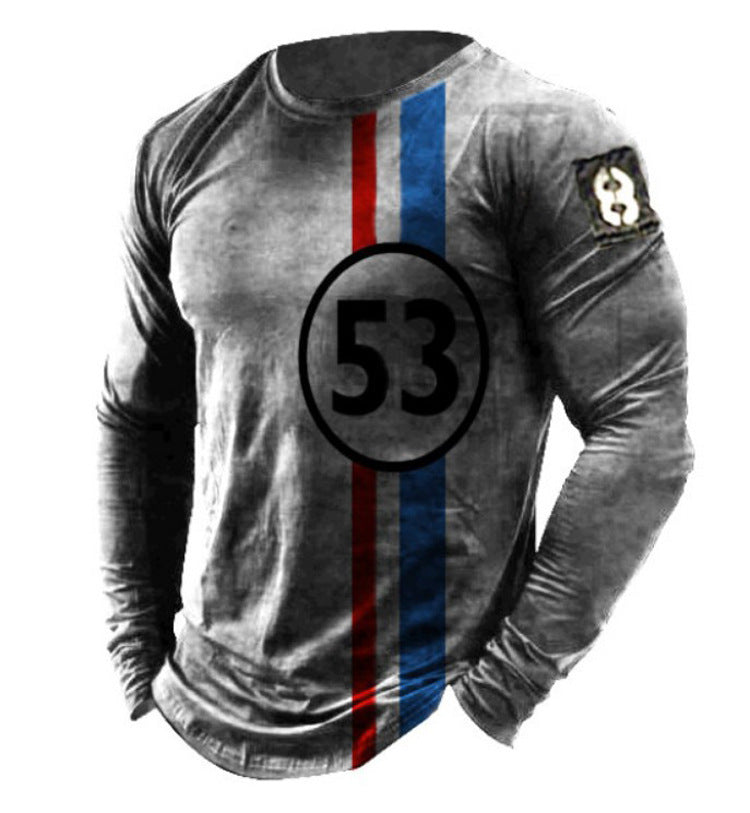 Digital Printed Slim Pullover Men's T-shirt Digital Printed Slim Pullover Men's T-shirt Inyourhand   