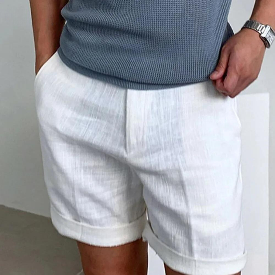 White Navy Cotton Linen Shorts White Navy Cotton Linen Shorts In Your Hand Store White 1 S 