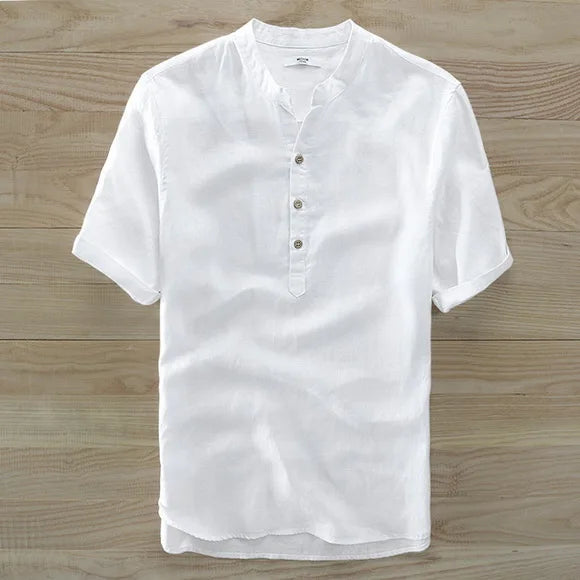 Short Sleeve Linen Shirt Short Sleeve Linen Shirt In Your Hand Store white XL 