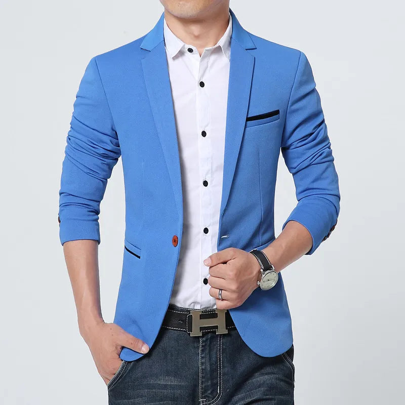 Luxury Slim Fit Blazer Luxury Slim Fit Blazer Inyourhand SkyBlue 5XL 