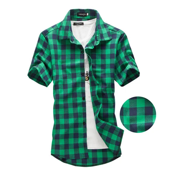 Red and Black Checkered Men's Shirt Red and Black Checkered Men's Shirt Inyourhand Green 65-72kg size XL 