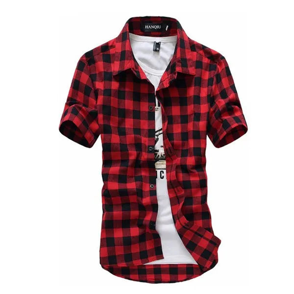 Red and Black Checkered Men's Shirt Red and Black Checkered Men's Shirt Inyourhand Red Black 44-55kg size M 