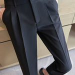 Pleated Casual Slim-Fit Stretch White Suit Pants Pleated Casual Slim-Fit Stretch White Suit Pants In Your Hand Store   