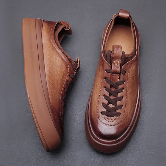 Genuine Polished Leather Sneakers