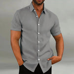 Men's Retro Casual Short Sleeve Shirt Men's Retro Casual Short Sleeve Shirt In Your Hand Store Gray S 