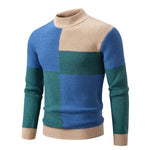 Men's Casual Warm Neck Sweater Men's Casual Warm Neck Sweater In Your Hand Store blue and green M 