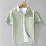 Fresh Cotton Short Sleeve Shirts for Men Fresh Cotton Short Sleeve Shirts for Men In Your Hand Store Bean Green M (50-60 KG) 