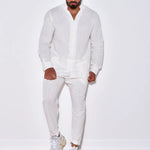 Long Sleeve Shirts and Trousers Sets Long Sleeve Shirts and Trousers Sets In Your Hand Store White XXXL 