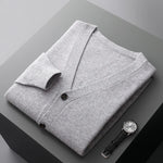 knitted coat long sleeve wool sweater knitted coat long sleeve wool sweater DAPPER & CO. GRAY XXXL 