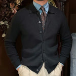 Men's High-Quality Knitted Cardigan with Pockets Men's High-Quality Knitted Cardigan with Pockets DAPPER & CO. Black S 