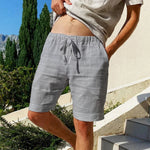 Men's Cotton Linen Shorts Men's Cotton Linen Shorts In Your Hand Store Gray US XL 