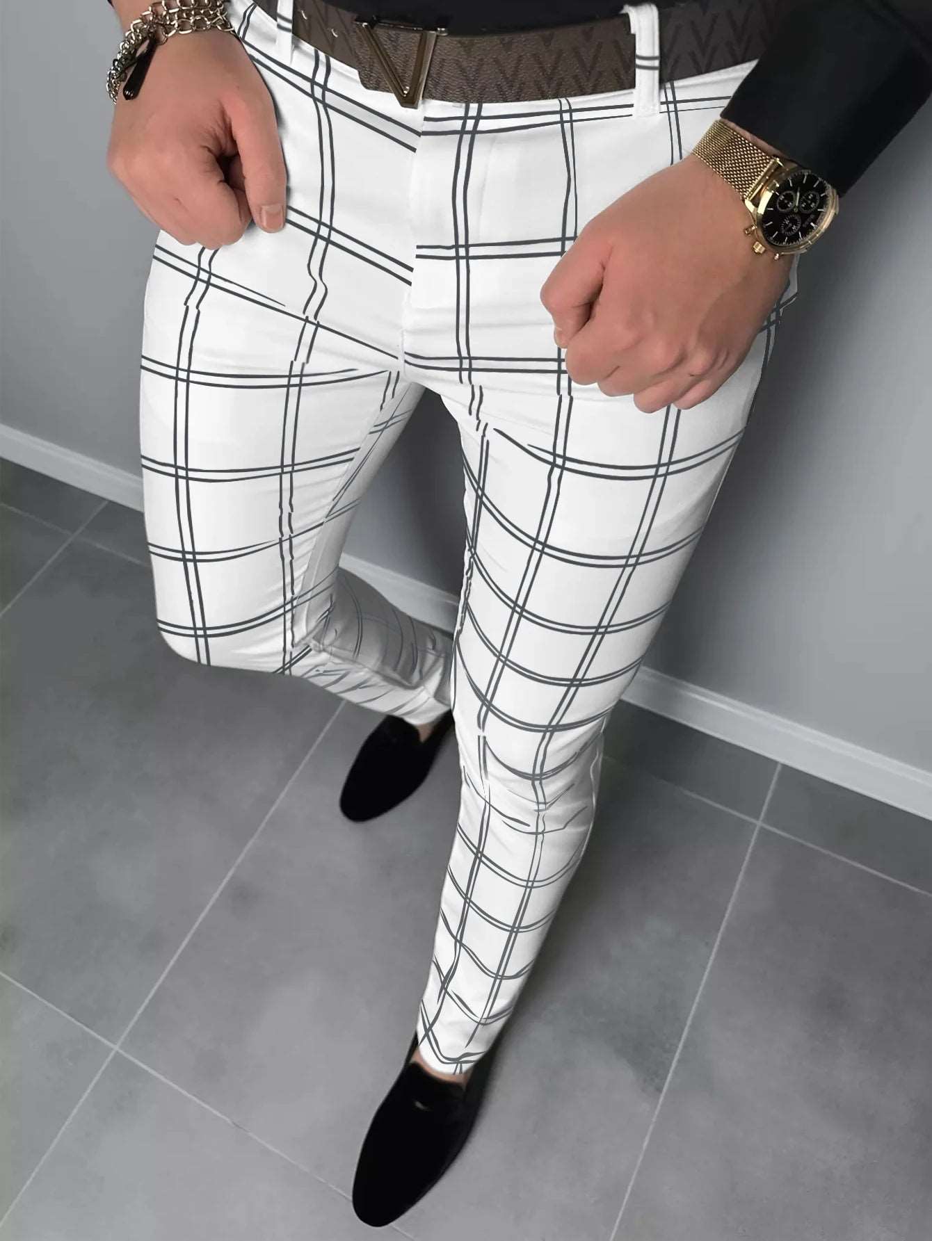 STRIPE PANTS STRIPE PANTS Inyourhand White XXXL 