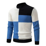 Men's Casual Warm Neck Sweater Men's Casual Warm Neck Sweater In Your Hand Store white and blue M 