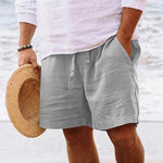 Men's summer cotton and linen shorts Men's summer cotton and linen shorts In Your Hand Store light gray 4XL 