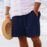 Men's summer cotton and linen shorts Men's summer cotton and linen shorts In Your Hand Store navy blue M 