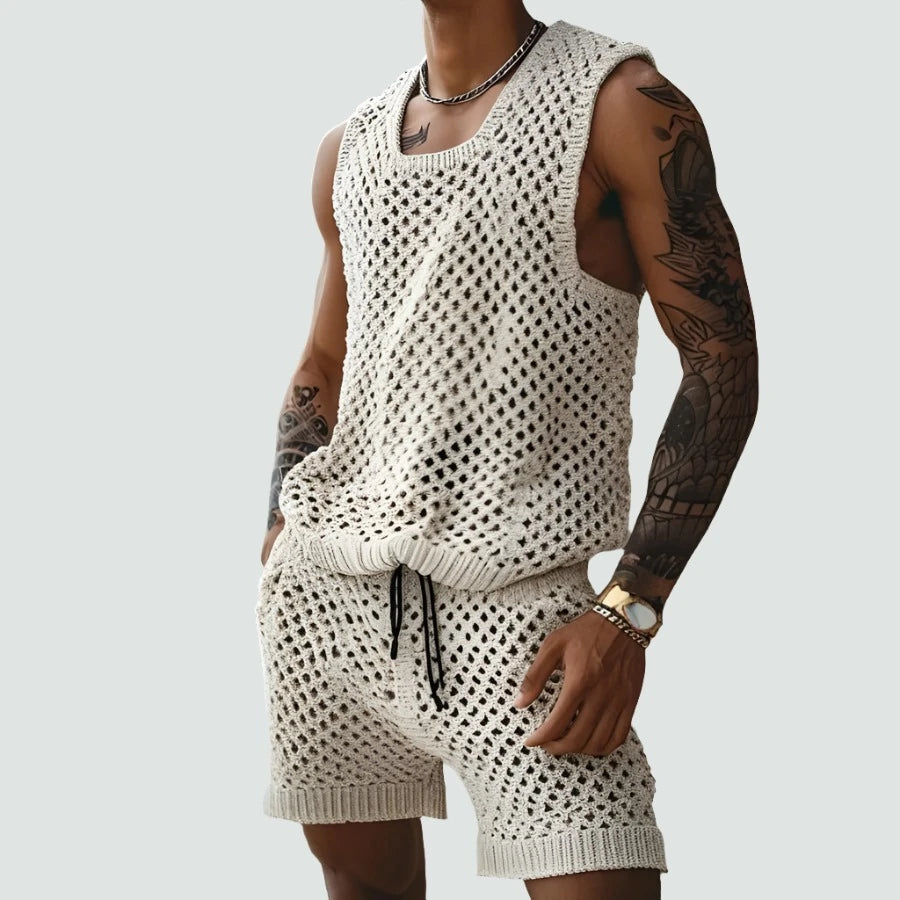 Men's Summer Casual Knit Two-piece Men's Summer Casual Knit Two-piece In Your Hand Store   