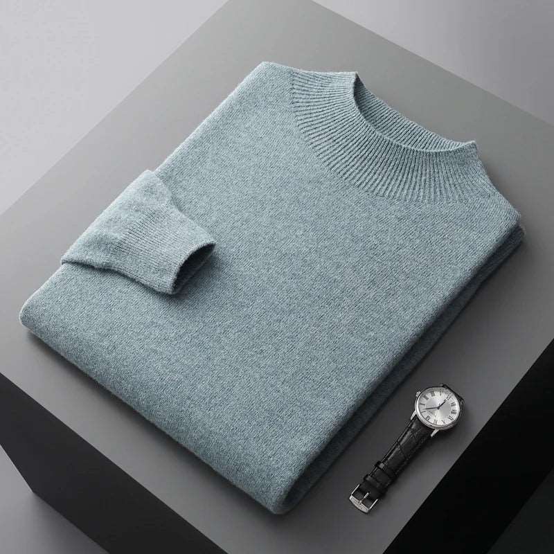 Half Turtleneck  Pure Wool  Sweater Half Turtleneck Pure Wool Sweater In Your Hand Store Turquoise XXXL 