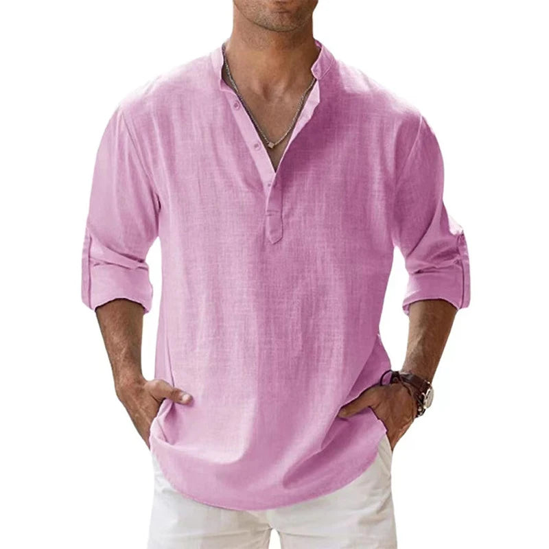 Coastal Breeze Henley Shirt Coastal Breeze Henley Shirt Inyourhand Pink S 