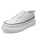 Natural Leather Lace up  Breathable white Sneakers Natural Leather Lace up Breathable white Sneakers In Your Hand Store   