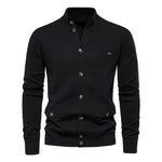 Stylish Knit Mock Neck Cardigan for Men Stylish Knit Mock Neck Cardigan for Men DAPPER & CO. Black S 