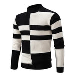 Men's Casual Warm Neck Sweater Men's Casual Warm Neck Sweater In Your Hand Store black and white M 