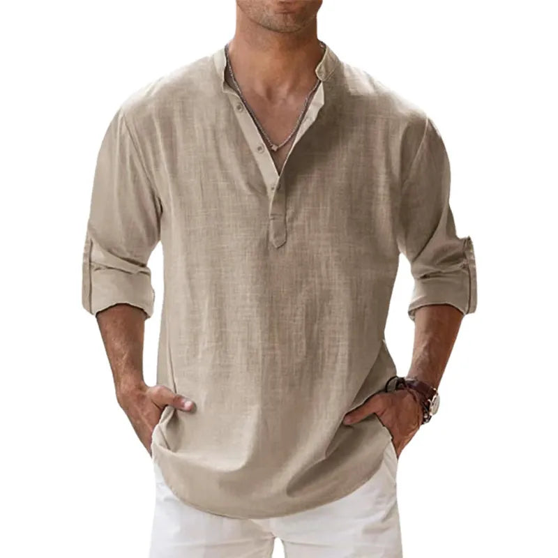 Coastal Breeze Henley Shirt Coastal Breeze Henley Shirt Inyourhand Khaki S 