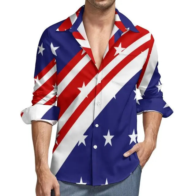 USA Stars Flag Stripes Long Sleeve USA Stars Flag Stripes Long Sleeve Inyourhand   