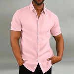 Men's Retro Casual Short Sleeve Shirt Men's Retro Casual Short Sleeve Shirt In Your Hand Store Pink S 