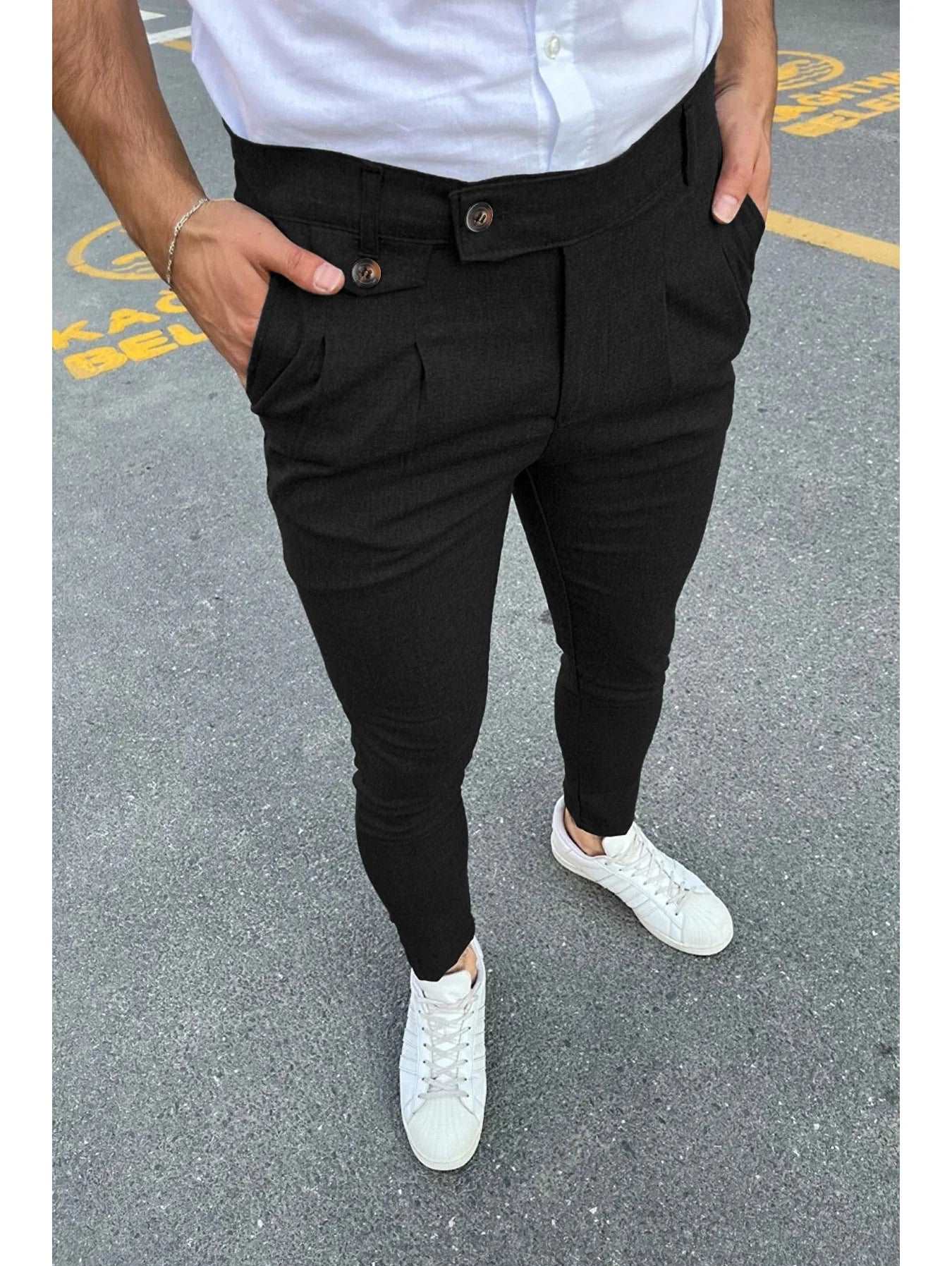 Men's Casual Skinny Pants Men's Casual Skinny Pants Inyourhand Black M 