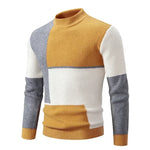 Men's Casual Warm Neck Sweater Men's Casual Warm Neck Sweater In Your Hand Store yellow and gray M 