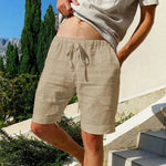 Men's Cotton Linen Shorts Men's Cotton Linen Shorts In Your Hand Store Light Khaki US XL 