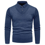 Men's Layered Look Knit Top Men's Layered Look Knit Top Inyourhand Navy Blue Asia 3XL 