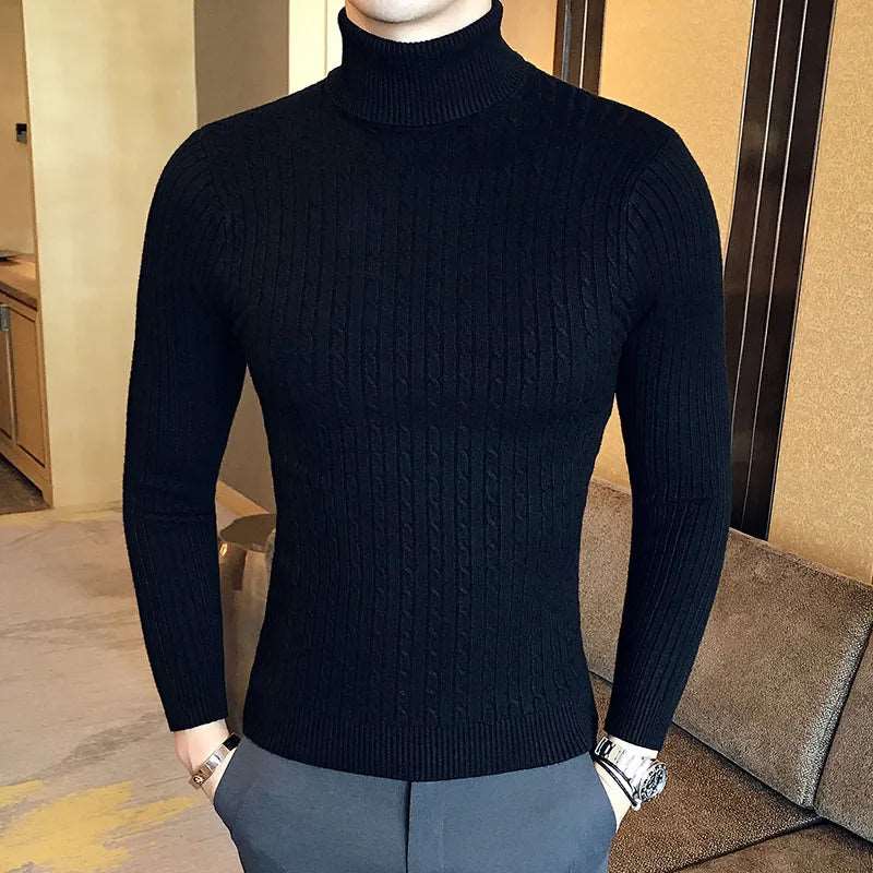 Winter Warmth Turtleneck Sweater Winter Warmth Turtleneck Sweater Inyourhand 04 Black 3XL(70-95Kg) 