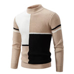 Men's Casual Warm Neck Sweater Men's Casual Warm Neck Sweater In Your Hand Store white and khaki 2 M 