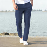 Men's Cotton Linen Pants Men's Cotton Linen Pants In Your Hand Store navy US XXL 90-100 KG 