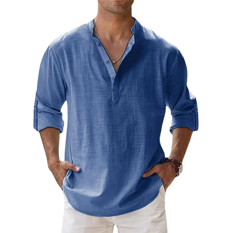 Coastal Breeze Henley Shirt Coastal Breeze Henley Shirt Inyourhand Denim Blue S 