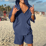 Men's Casual Hooded Two Piece Set Men's Casual Hooded Two Piece Set In Your Hand Store Blue M 