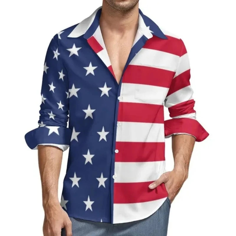 USA Stars Flag Stripes Long Sleeve USA Stars Flag Stripes Long Sleeve Inyourhand   