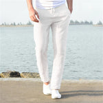 Men's Cotton Linen Pants Men's Cotton Linen Pants In Your Hand Store White US S 50-60 KG 