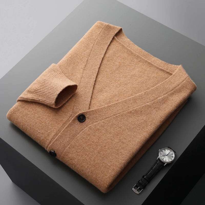 knitted coat long sleeve wool sweater knitted coat long sleeve wool sweater In Your Hand Store Yellow camel XXXL 