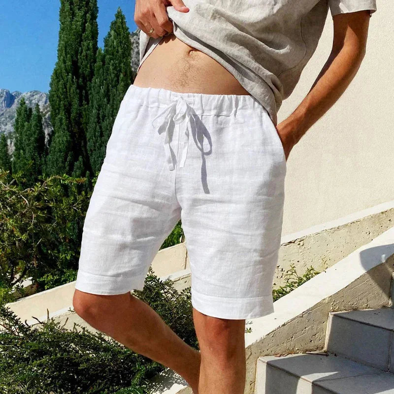 Men's Cotton Linen Shorts Men's Cotton Linen Shorts In Your Hand Store White US XXL 