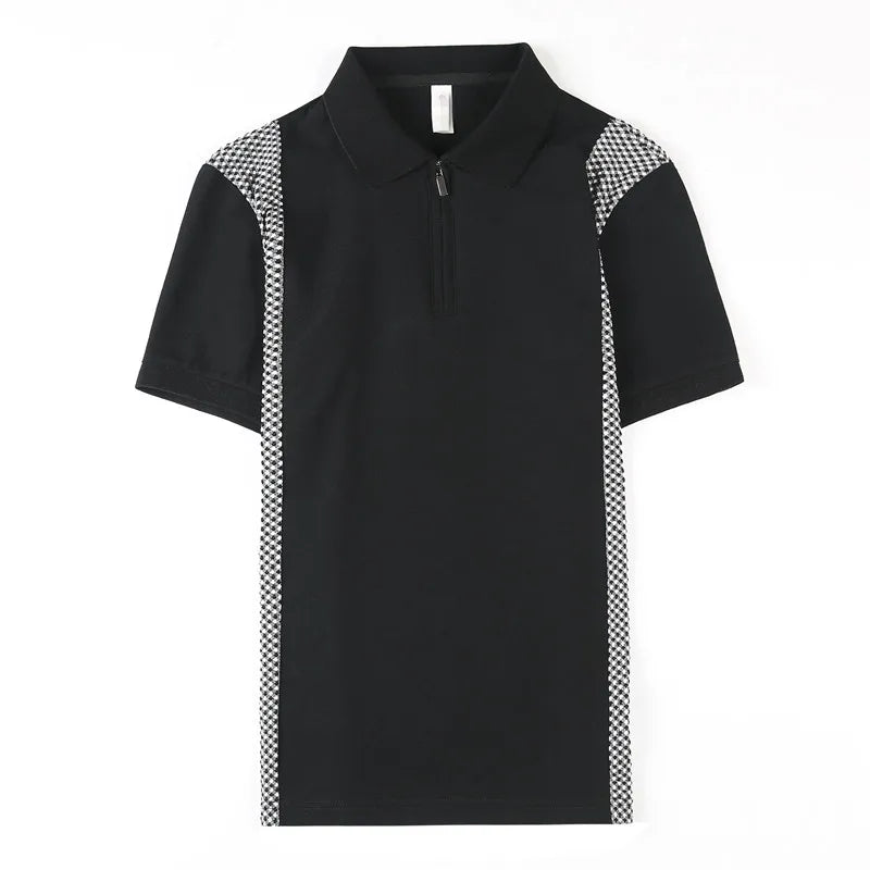 Stylish Patchwork Knit Polo Stylish Patchwork Knit Polo Inyourhand   