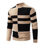 Men's Casual Warm Neck Sweater Men's Casual Warm Neck Sweater In Your Hand Store khaki and black M 