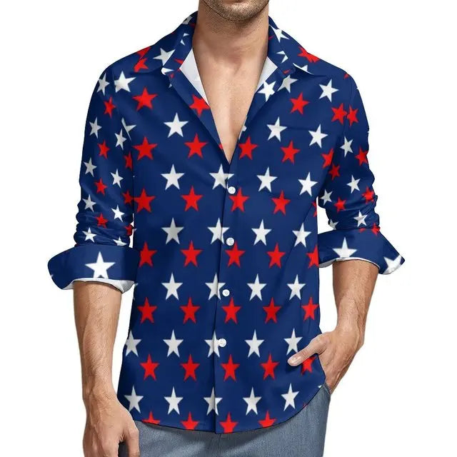 USA Stars Flag Stripes Long Sleeve USA Stars Flag Stripes Long Sleeve Inyourhand Shirt 11 4XL 