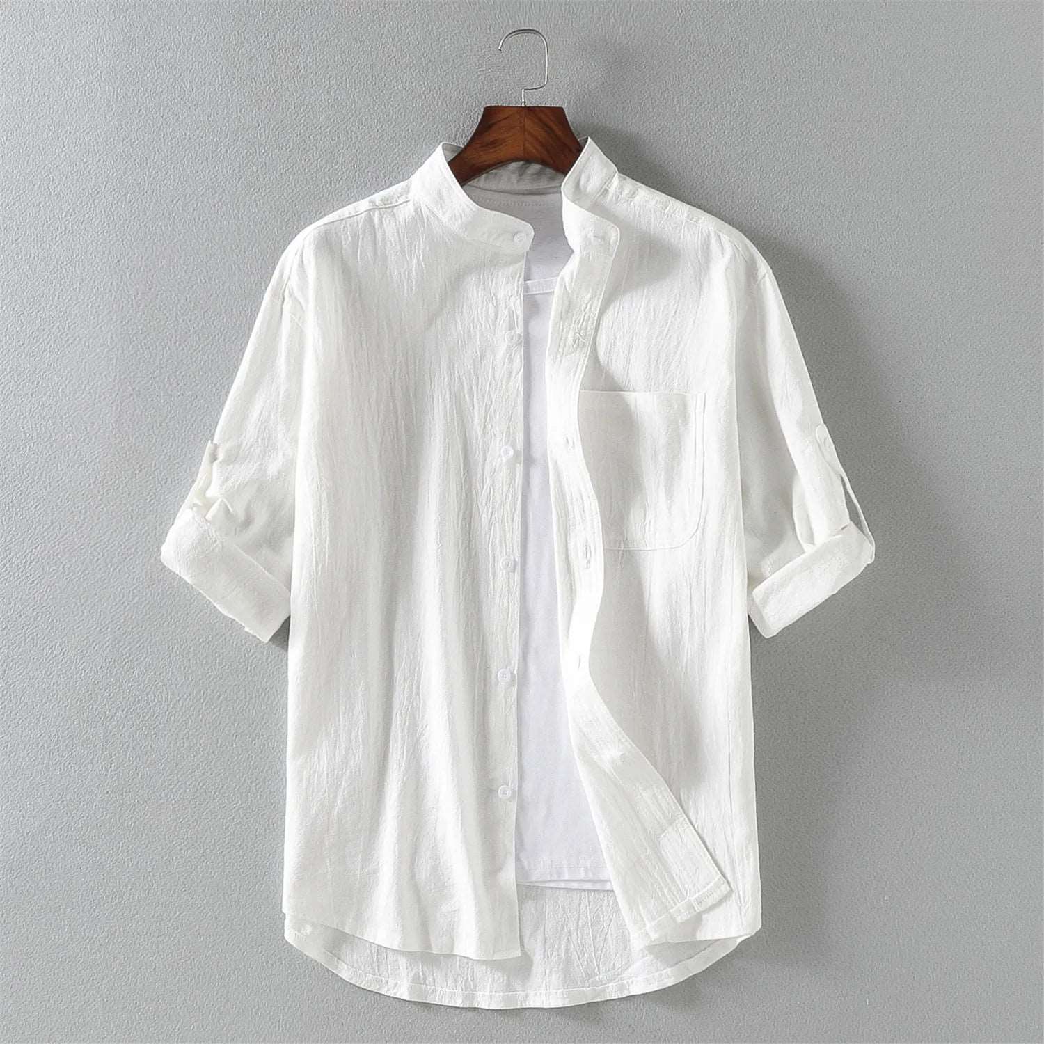 Modern Men's Mid-Sleeve Shirt Modern Men's Mid-Sleeve Shirt Inyourhand WHITE M 