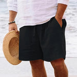 Men's summer cotton and linen shorts Men's summer cotton and linen shorts In Your Hand Store Black L 